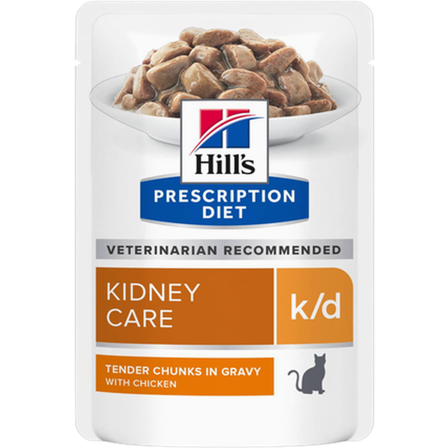 Hill's Prescription Diet Feline - k/d Kidney Care Chicken Pouch 12x85g - Katt - Kattefôr & kattemat - Veterinærfôr for katt - ZOO.no
