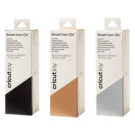 3 matta påstrykningsrullar 61 x 14 cm - svart, silver, guld