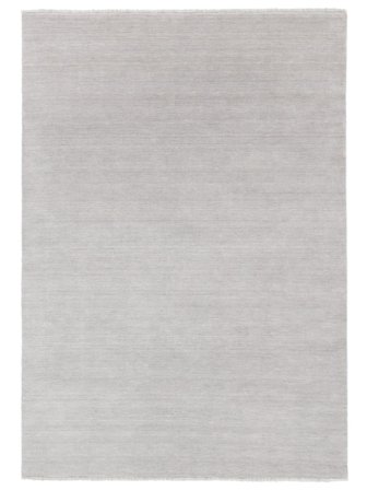 Petit Handloom Fringes Tapis - Gris Argenté 140X200 Laine, Dans Un Style Moderne