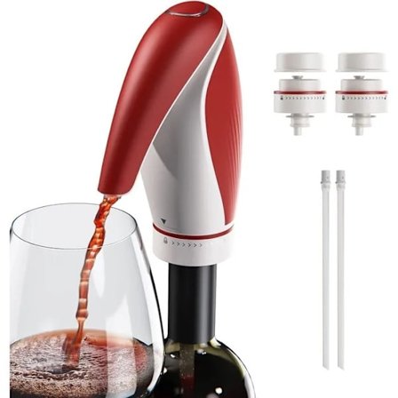 Sähköinen viininilmaaja - Kaatonokka - Ladattava - 3-in-1 - PingviinYhteensopiva - Punainen