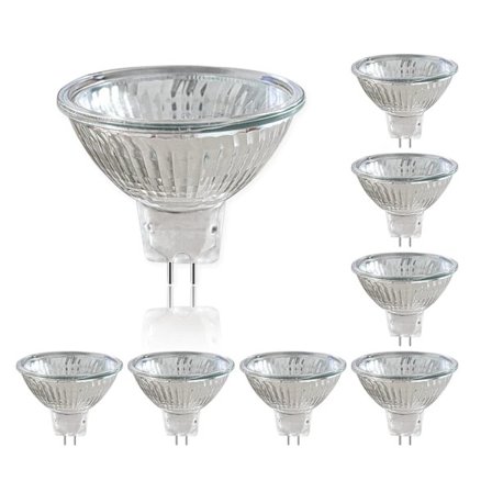 Pakke med 8, varmt hvidt lys, MR11 GU4 halogenpærer, 20W 12V varmt hvidt spotpærer, til udskiftning eller reservebrug.