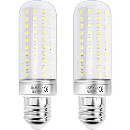 Maissityyppinen LED-lamppu, 32 wattia, E27 Edison-kierrekanta, valkoinen valo, ei himmennettävä, 2 kpl