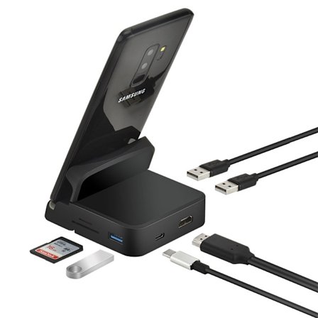 USB C Hub Dockingstation Telefonholder Dex Pad Station USB C Til-kompatibel Dock Strømlader Kit