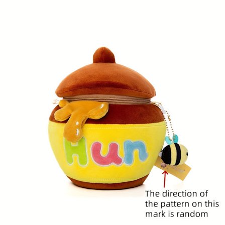 Plys Honey Jar Crossbody Taske til Kvinder - Sød Tegneserie Bjørneansigt & Bi-print med "Mum" Bogstaver, Blødt Komposit Skum &