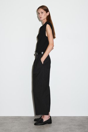 COS Women's Pantaloni Barrel In Lana Con Pieghe in Grigio