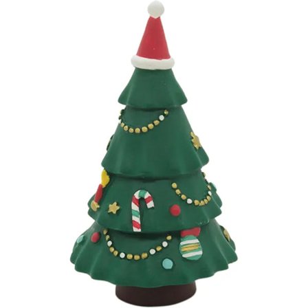 Miniature Juletræer Bordplade Lille Juletræ Resin Juletræ med Nissehue Slikæske Vinter Sne Ornament Håndværk DIY Rum Dekoration