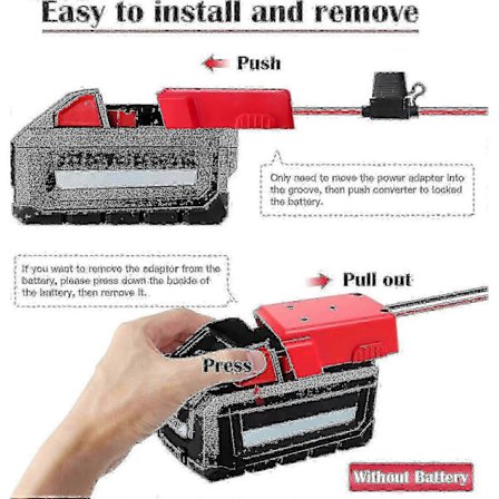 Strömadapter för Milwaukee M18-batteri 18V-omvandlare med säkringar och kabelanslutningar 2-pack