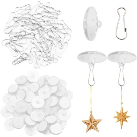 50 Stycken Självhäftande Tak Krok i Klar Självhäftande Utan Borr C