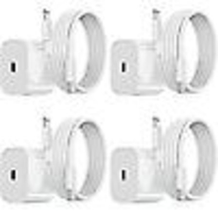 iPhone-oplader - Hurtig oplader - Adapter + kabel 20W USB-C Hvid 4-pak iPhone