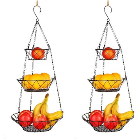 Hängande - 64,5 cm kök hängande korg för mer utrymme Fruktkorg hängande - Frukt hängande korg kök - Fruktskålar för att hänga 1 st