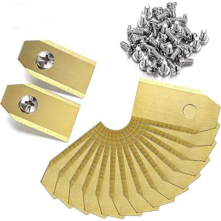 45x Titanblad, robotgräsklipparblad för alla Husqvarna Automower, Gardena, Yardforce robotgräsklippare - (3g - 0,75mm) + 45 skruvar