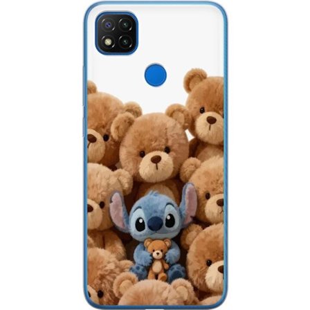 Kompatibel Mobilcover til Xiaomi Xiaomi Redmi 9C Sød og sikker illustration med Stitch omgivet af bamser, der skaber en varm og legende følelse for