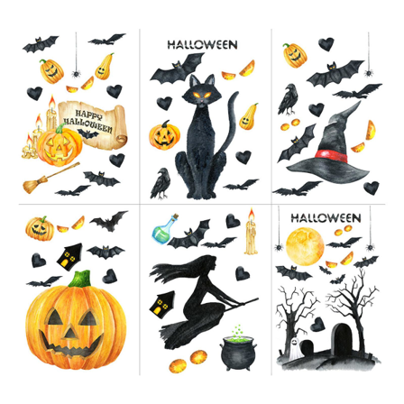 Halloween Haunted House-dekal Väggdekal Pvc Frosted Hallowe