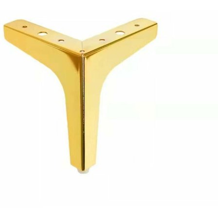 Bordben, sæt med 4 metalmøbelben 15 cm højde - moderne stil - trekant, guld