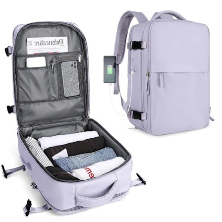 Kabinekufferter 45x30x16 Underseat Rygsæk til fly Håndbagage Taske under sædet Carry On Rygsæk Laptop Taske Kvinder Rejsetaske med Sko Rum,A