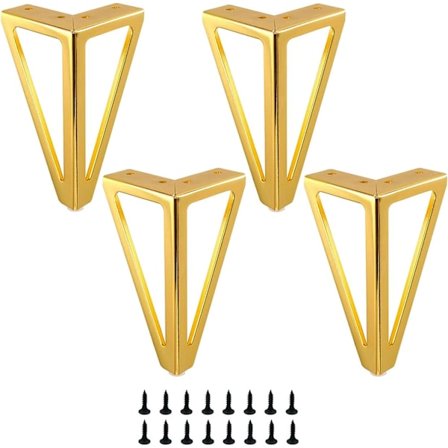 4 stk 15 cm gull metallmøbelben erstatningsmøbelben egnet for salongbord, TV-skap, sofaben, seng og andre bordben med skrue