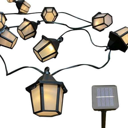 19 fot 20 LED utomhus solcellslinga lyktor varmvit 8 lägen trädgård uteplats gård landskap fest gräsmatta bröllop hem