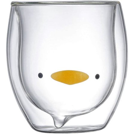 Tegneserie Glas Kop - Kreativ Dyreformet Vandkop, Dobbeltlags Kaffekop, Transparent Glas Kop, Universal Vandkop til Hjem, Køkken, Kontor, Type