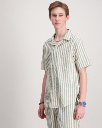 ONLY & SONS JUNIOR OSJMATTIE SS STRIPED SHIRT WVN Beige Hemden Jungen - Kids Brand Store