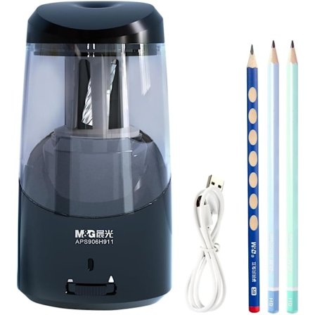 Elektrisk blyantspisser, bærbar automatisk blyantspisser for fargeblyanter, automatisk stopp, helautomatisk skarp og rask, USB-drevet