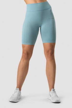 ICANIWILL - Ribbed Define Seamless Biker Shorts Wmn Pale Blue- Shorts - Dames - sportkleding van ICIW