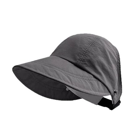 Bredskygget solhat, foldbar fiskehat, GRÅ