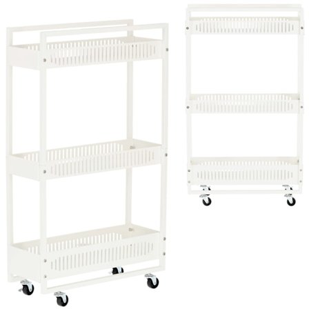 Hjälpvagn frisör kosmetisk spa till salong hylla hylla på hjul mobil till salong vit