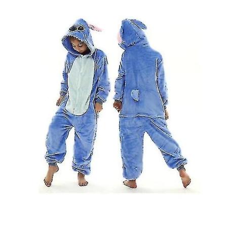 Stitch Kigurumi Børne Pyjamas Vinter Flannel Varmt Nattøj Dyre Onesies 150cm