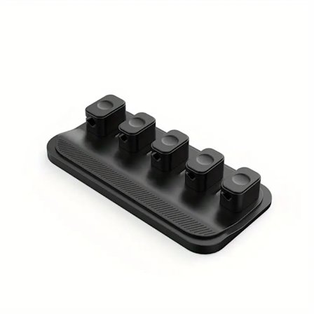 Magnetisk kabelhåndtering, kabelholderklips, flerbruks skrivebordssnorholder, 5 klips for belysning USB C Micro-kabel, fester seg til tre, marmor, 
