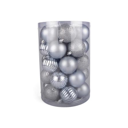 Julgranskulor 34 pack Silver