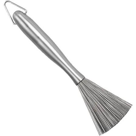 Grydebørste i rustfrit stål, rengøringsbørste til gryder, køkkengryde, grydebørste i rustfrit stål, køkkengryde, vaskehandsker, stegepandsbørste i 