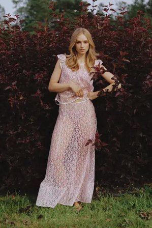 Lace Maxi Skirt Antique Brass S