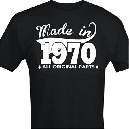 Svart T-shirt med design - Made in 1970 - All original parts