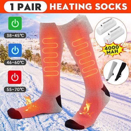 Winter Rechargeable Battery Electric Heated Socks 4000mAh Boot Feet Heating