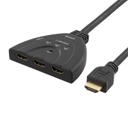 Deltaco HDMI-7044 - video/audio switch - 3 porter