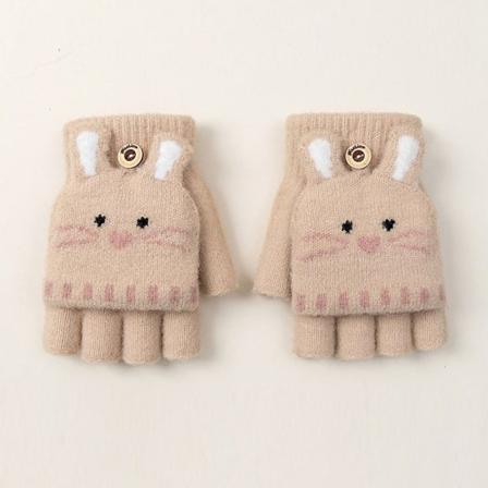 Lämpimät käsineet Half Finger Flip Glove BEIGE beige