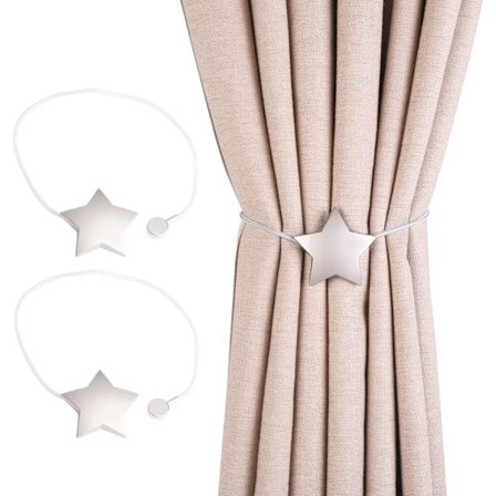 2 st magnetiska gardinbindningar, legering stjärngardinbindningar gardin