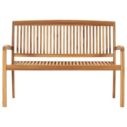Vidaxl Stapelbar Trädgårdsbänk 2-sits 128,5 Cm Massiv Teak Brun