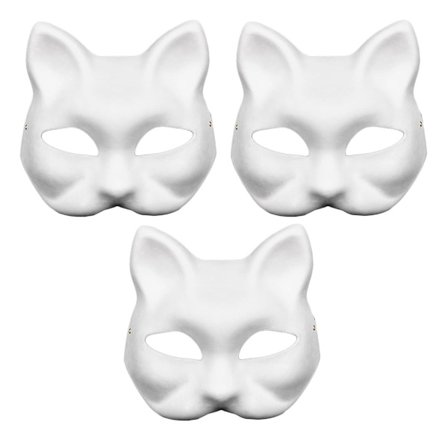 3 stk. Therian Maske Kat Ræv Maske Therian Halloween Maske Therian Kostume Til Børn Voksne Blank Maske Til Feriefest