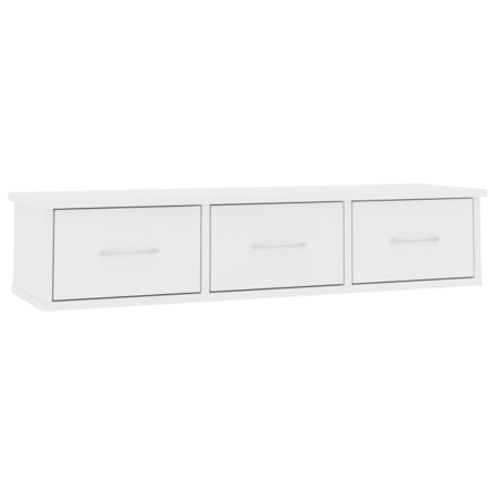 vidaXL Väggmonterade lådor vit 88x26x18,5 cm konstruerat trä Vit