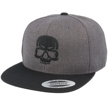 Iconic - Grå snapback Keps - Bad Skull Charcoal/Black Snapback @ Hatstore