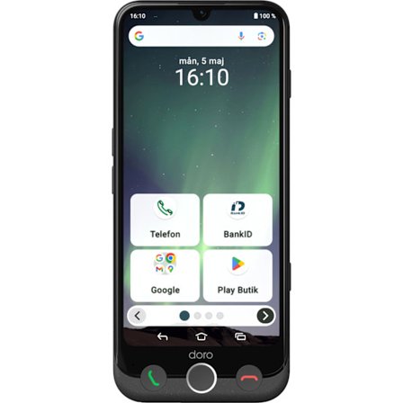 Smartphone 4G, stor skärm, dubbla kameror, enkelt gränssnitt