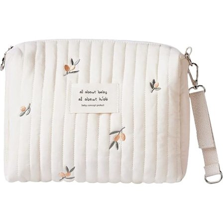 Stor kapasitet bleievesker Broderi Mamma Håndveske Quiltet Søt P