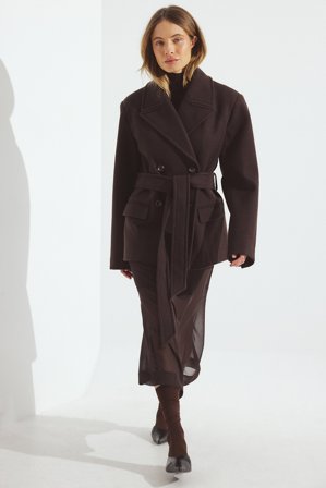 NA-KD Oversize-Kurzmantel aus Wollmischung - Mäntel - Braun - EU 38