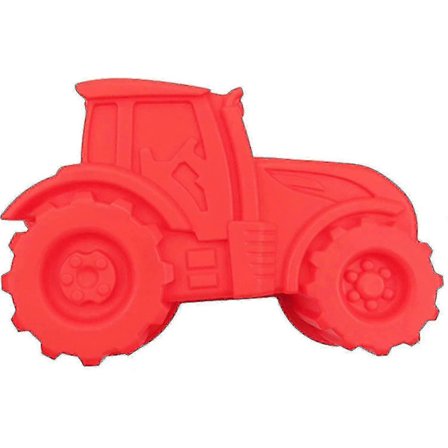 Silikone Traktor Kageform - Rød Bageform til Kager - Form medfølger