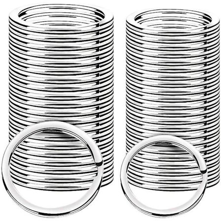 100 st Split Nyckelringar, Metall Platta Split Nyckelringar Bulk För Hem Bilnycklar Smycken DIY Konst