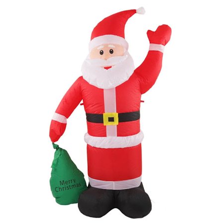 Oppustelig julemand dekoration, indbygget LED lys, vandtæt KLB