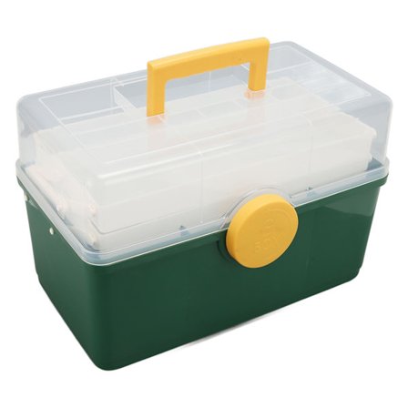 Medicinopbevaringsboks 3 lag sikkerhedslås stor kapacitet 180 graders åbning bærbar førstehjælpskasse til udendørsrejser