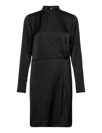 Slaretha Knot Dress Ls Black Soaked In Luxury