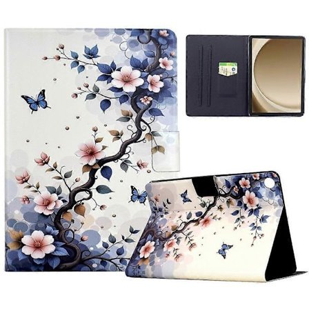 Stativfodral för kompatibel Samsung Galaxy Tab A9+ med mönstertryck, läderfodral för surfplatta med automatisk väckning/viloläge Multic